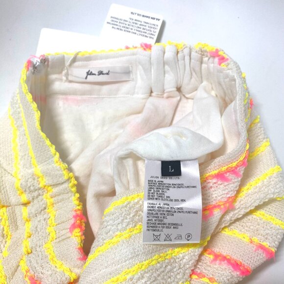 NWT JULIEN DAVID Yellow Multi Colored Cotton Blend Tweed Skirt Size L MSRP $495 - Picture 12 of 12